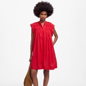 Madewell Embroidered Pleated Mini Dress - Size XS